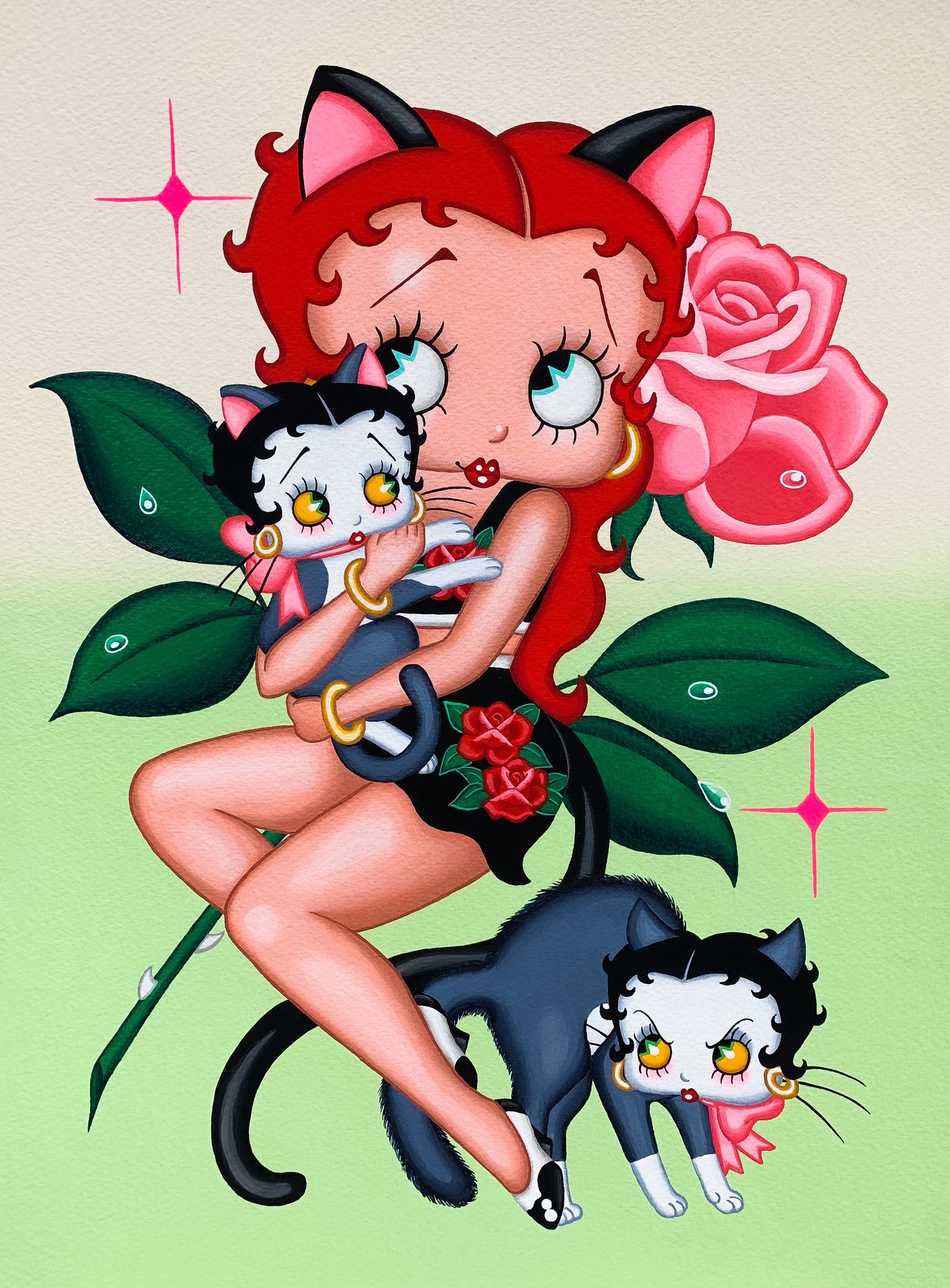 Giclee Print Betty Cats 12”x16”
