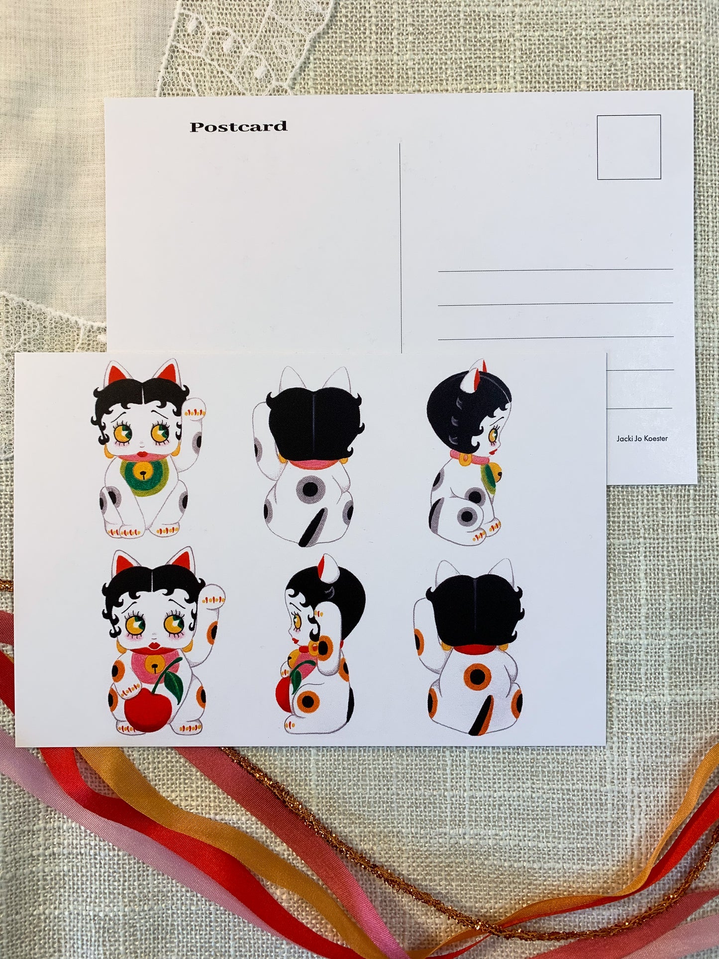 Betty Maneki Neko Postcard