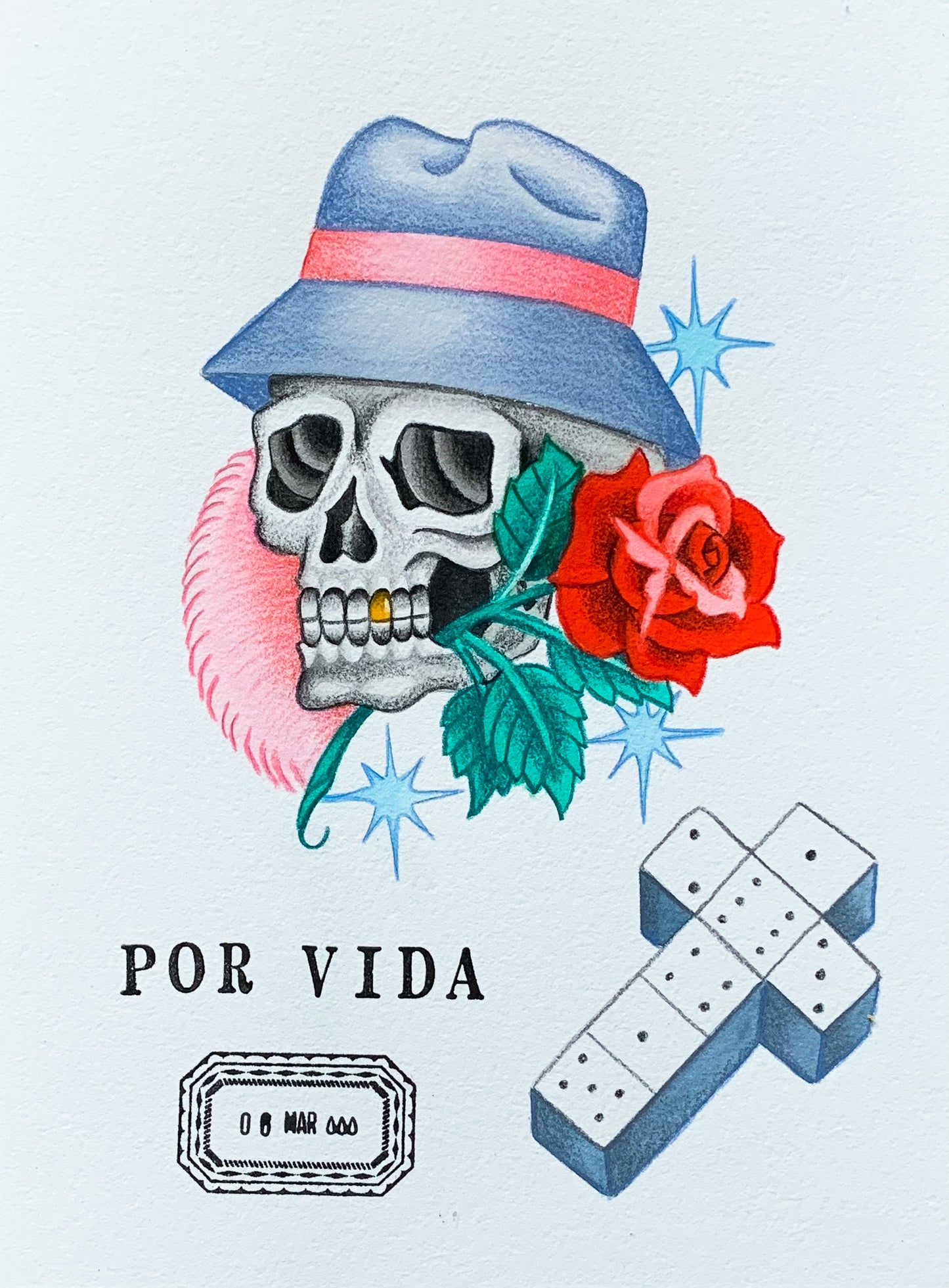 Original Mini Painting: Por Vida 6”x8”