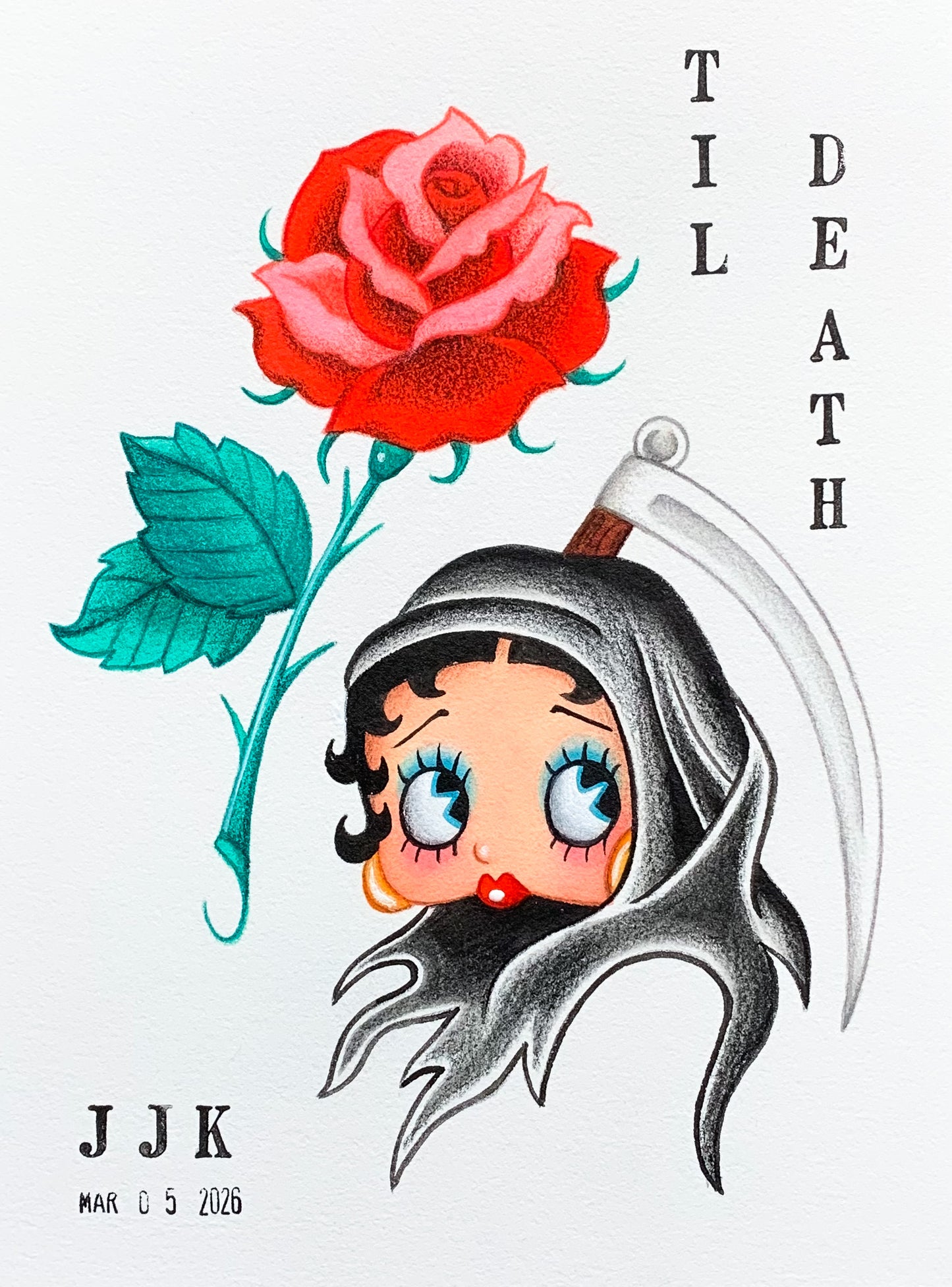 Original Mini Painting: Til Death 6”x8”