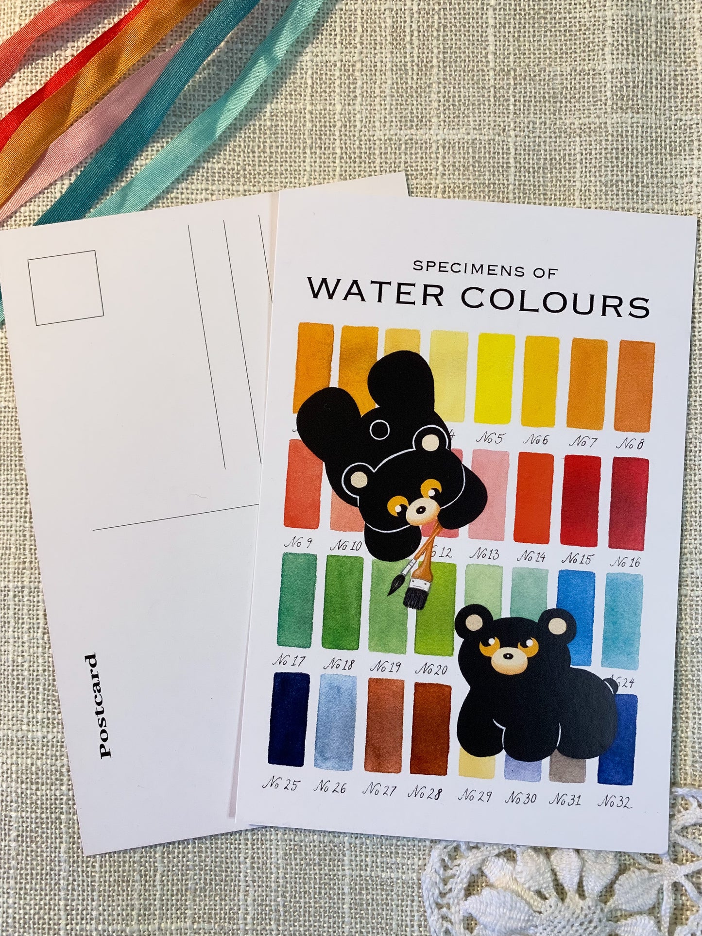 Specimens of Water Colours Bears Postcard