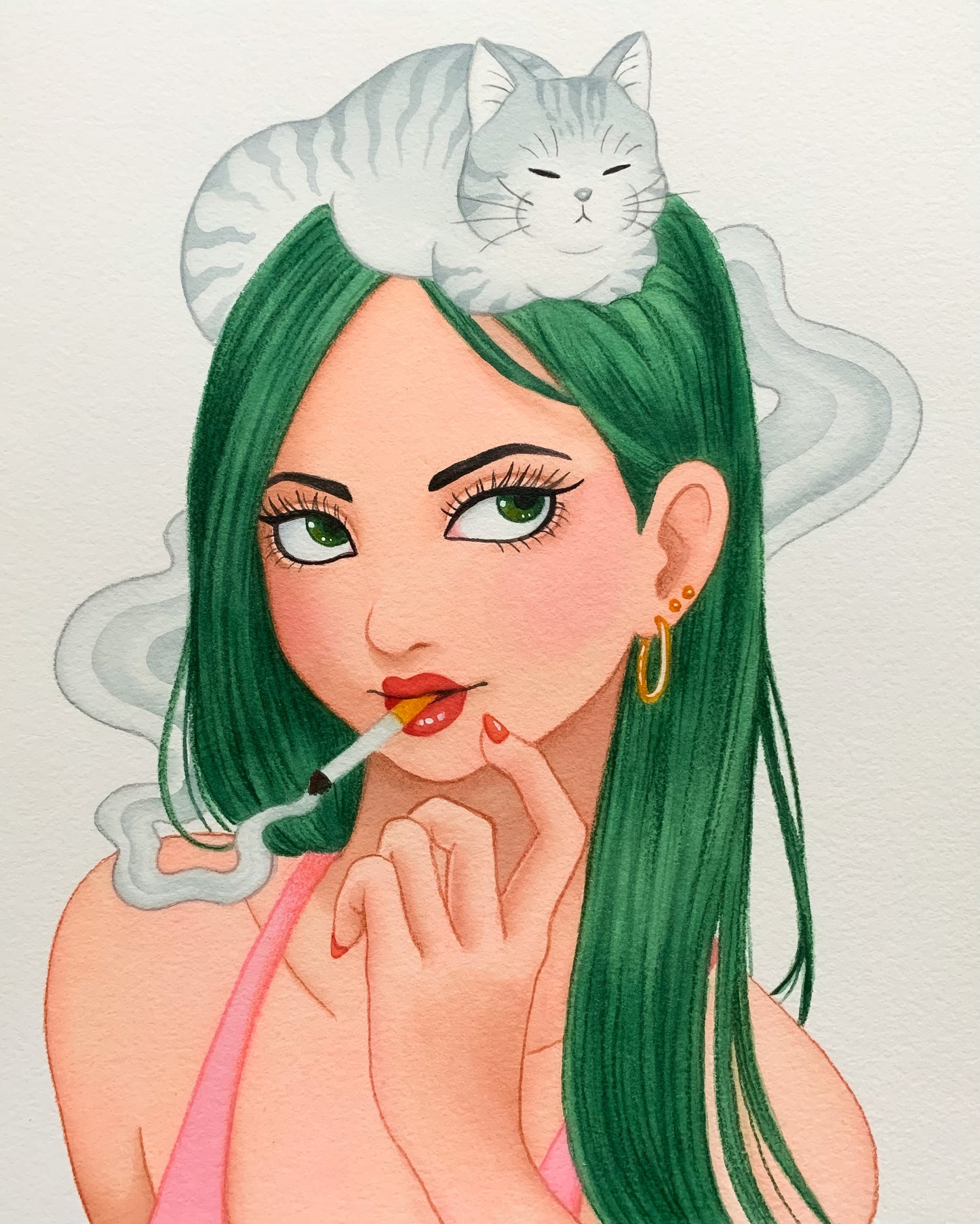 Original Painting Smoke 8”x10”