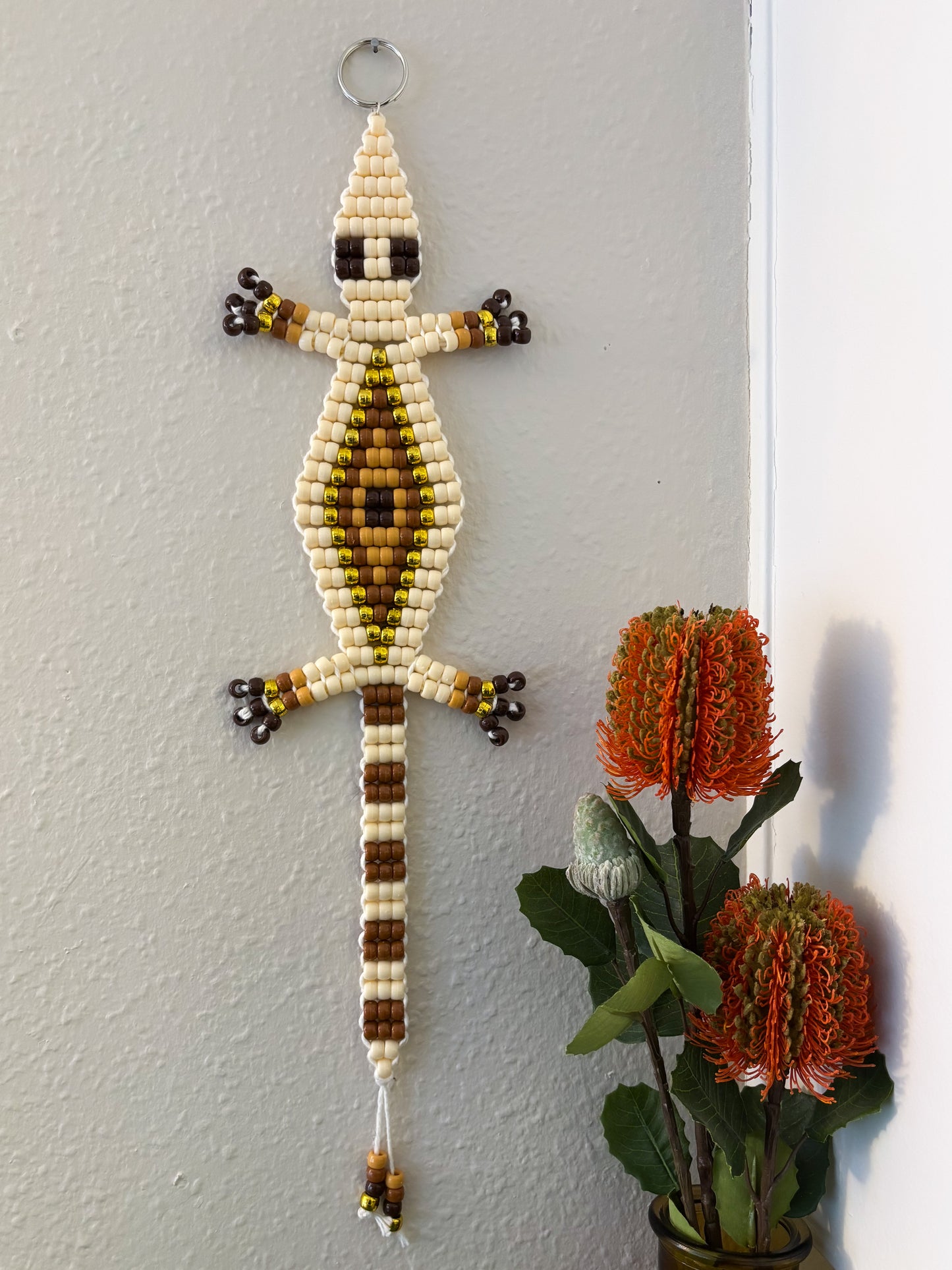 White Mocha Beaded Lizard