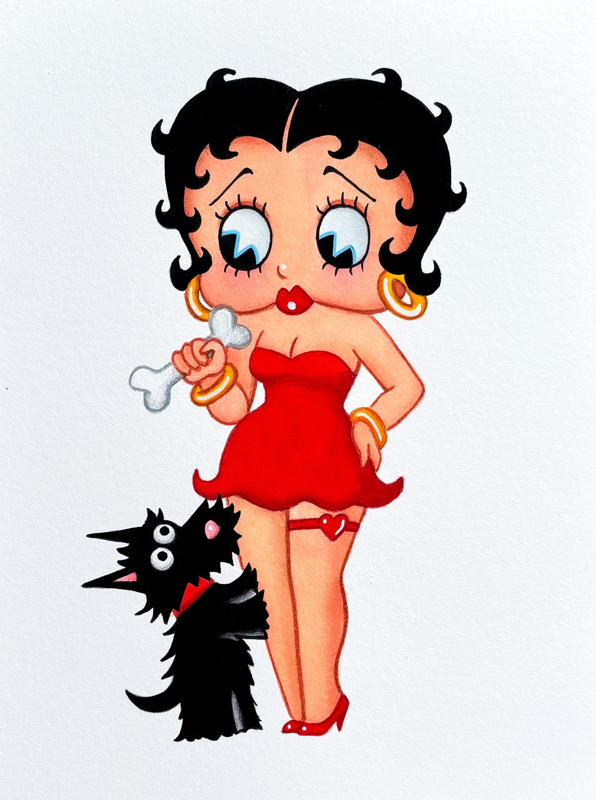 Original Mini Painting: Betty Dog 6”x8”