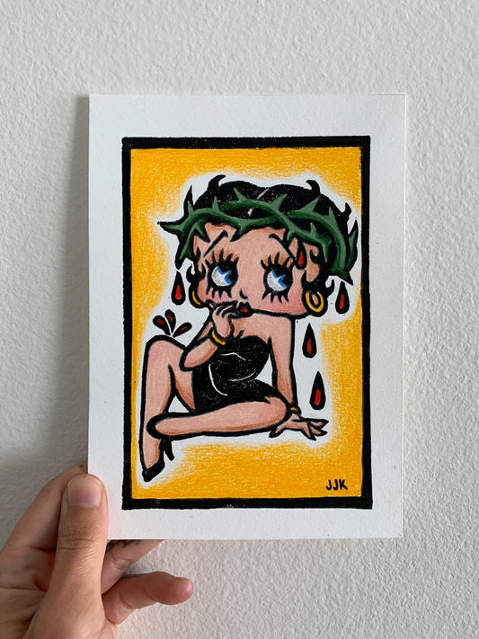 Relief Print w/ Color Pencil 5”x7” -Yellow