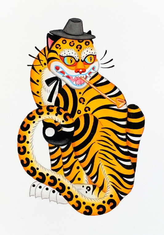 Mini Original Painting Tiger 5”x7”
