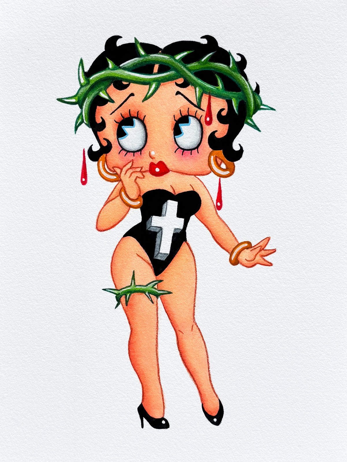Original Mini Painting: Betty Thorns 6”x8”
