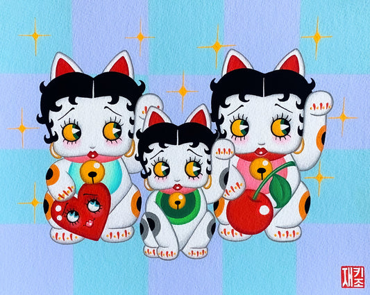 Original Maneki Neko Family 8”x10”