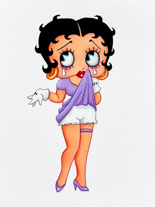 Original Mini Painting: Betty Tears 6”x8”