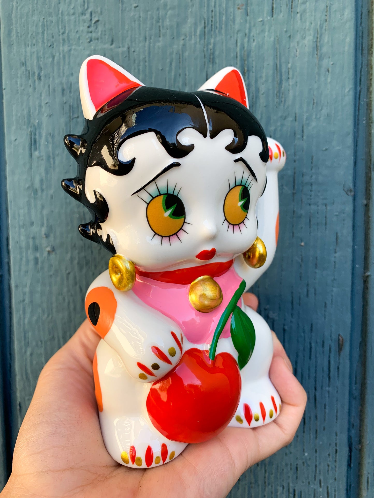 Cherry Ceramic Betty Maneki Neko