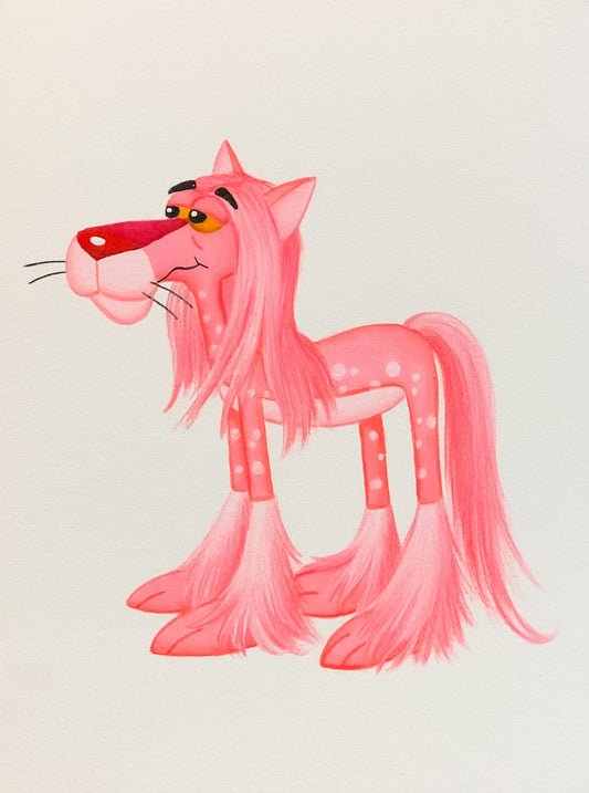 Original Mini Painting: Chinese Crested 6”x8”