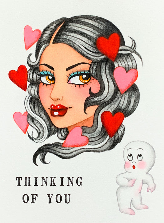 Original Mini Painting: Thinking Of You 6”x8”