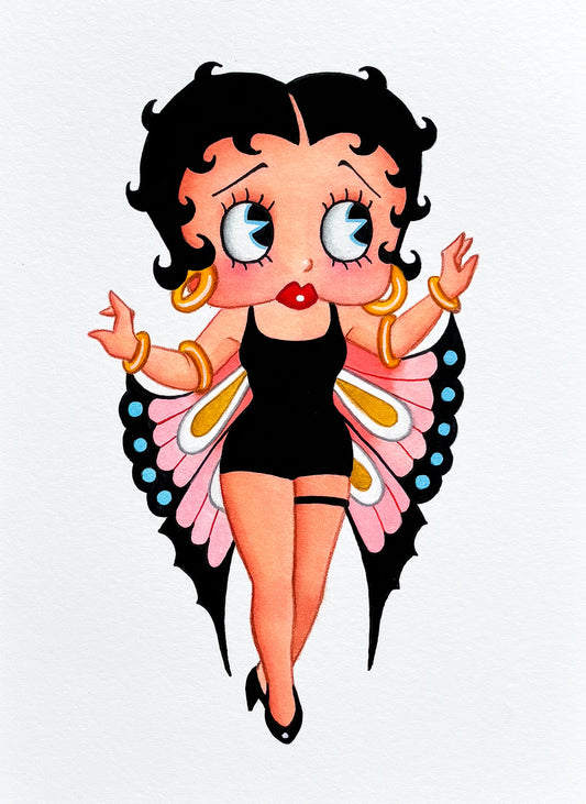 Original Mini Painting: Betty Butterfly 6”x8”