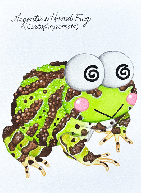 Original Mini Painting: Argentine Horned Frog